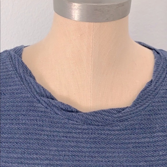 Lou & Grey Navy Blue Textured Knit Sweatshirt Tunic Zip Pockets Size XS - Picture 6 of 11